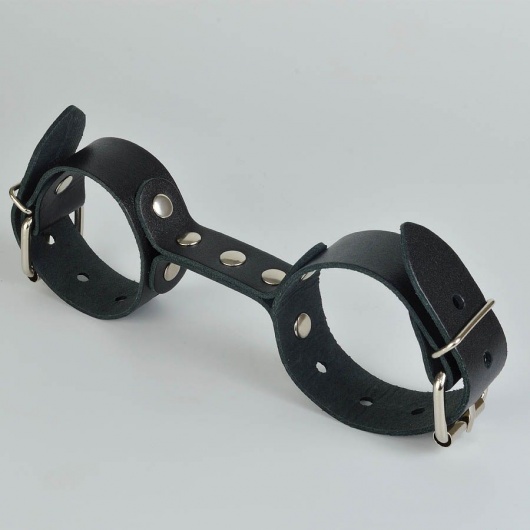 Черные кожаные наручники-фиксатор - Sitabella - купить с доставкой в Красногорске