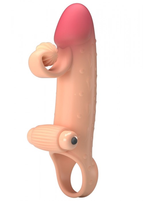 Телесная вибронасадка на пенис с подхватом мошонки - 20 см. - Baile - в Красногорске купить с доставкой