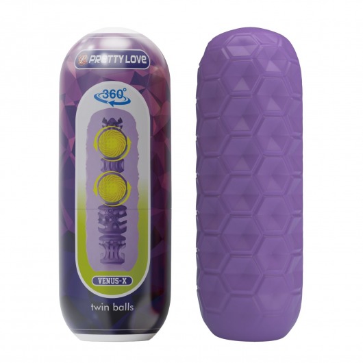 Фиолетовый мастурбатор Venus-X Twin balls - Baile - в Красногорске купить с доставкой