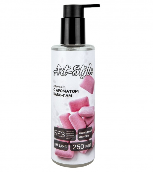 Лубрикант на водной основе Art-Style с ароматом бабл-гам - 250 мл. - Art-Style - купить с доставкой в Красногорске