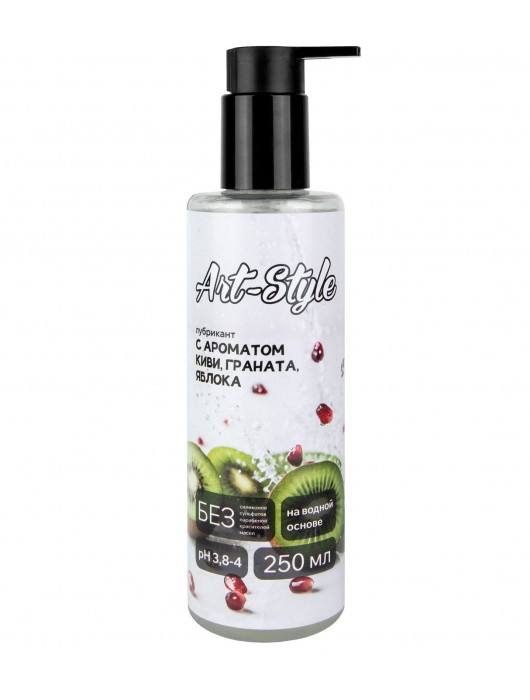 Лубрикант на водной основе Art-Style с ароматом киви, граната и яблока - 250 мл. - Art-Style - купить с доставкой в Красногорске