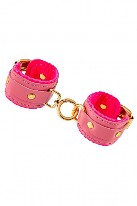 Розовые двуслойные кожаные оковы - Pecado - купить с доставкой в Красногорске
