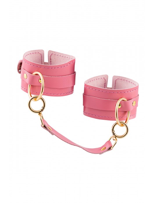 Розовые однослойные кожаные оковы - Pecado - купить с доставкой в Красногорске