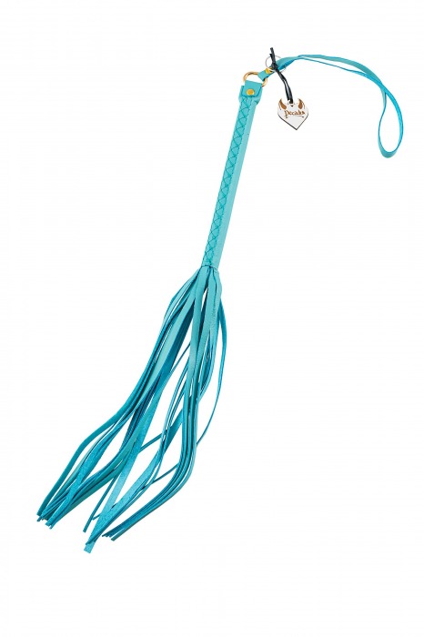 Голубая кожаная плеть - 50 см. - Pecado - купить с доставкой в Красногорске