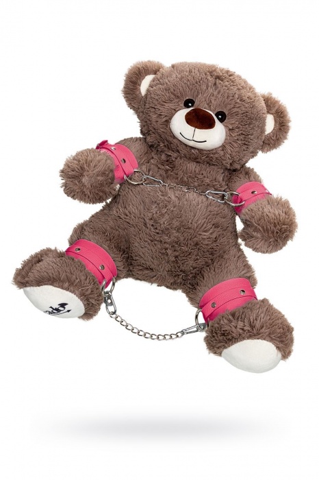 Бондажный набор: бурый мишка с розовыми оковами и наручниками - Pecado - купить с доставкой в Красногорске