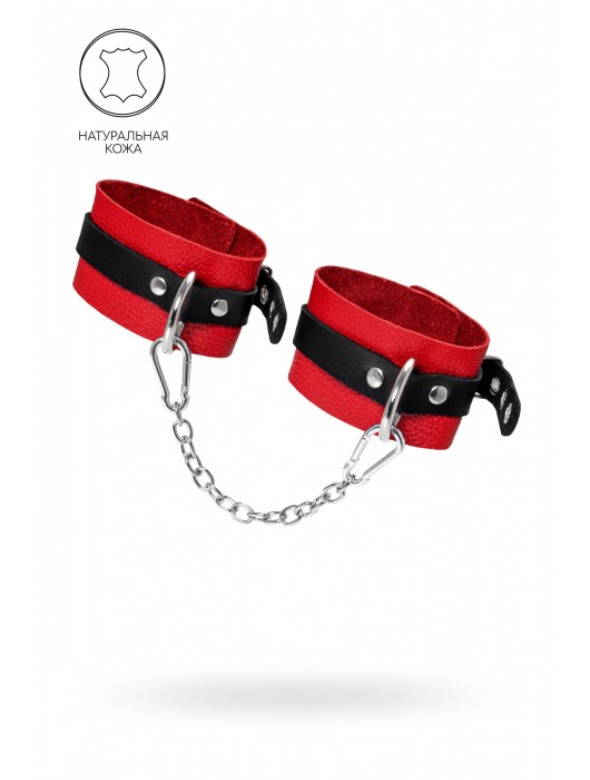 Красно-черные мягкие оковы с одним ремешком и люверсами - Pecado - купить с доставкой в Красногорске