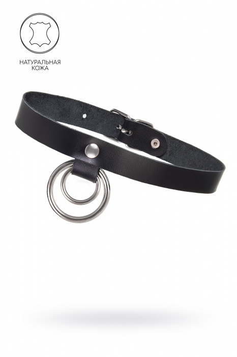 Черный чокер-ошейник с кольцом в кольце - Pecado - купить с доставкой в Красногорске