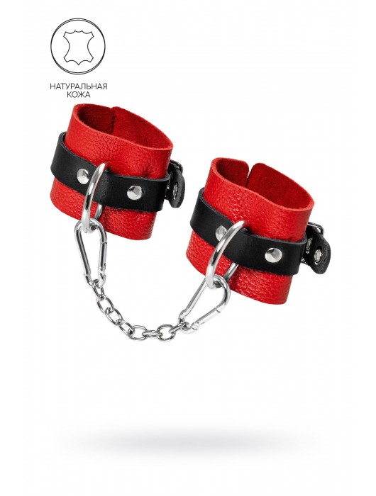 Красно-черные мягкие наручники с одним ремешком с люверсами - Pecado - купить с доставкой в Красногорске