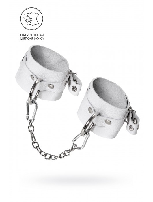 Белые мягкие кожаные оковы с люверсами - Pecado - купить с доставкой в Красногорске