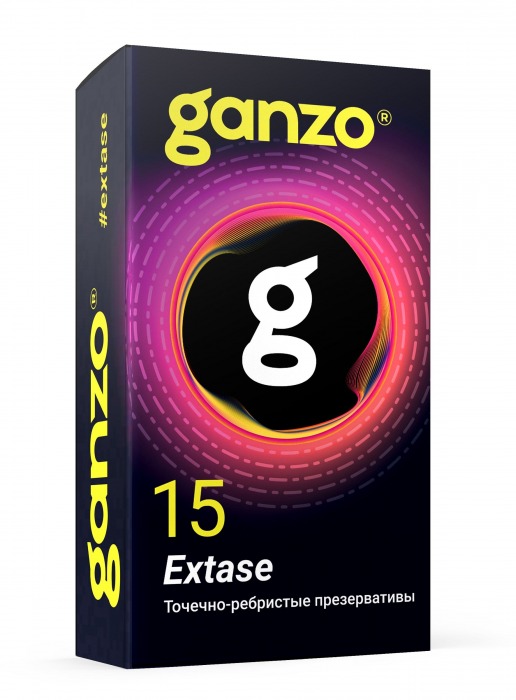 Презервативы анатомической формы с точечной и ребристой структурой Ganzo Extase - 15 шт. - Ganzo - купить с доставкой в Красногорске