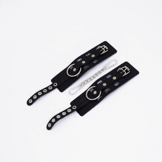 Черные кожаные наручники Sex - Crazy Handmade - купить с доставкой в Красногорске