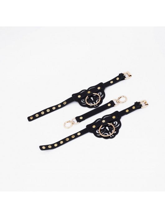 Черные оковы с золотистой фурнитурой - Crazy Handmade - купить с доставкой в Красногорске