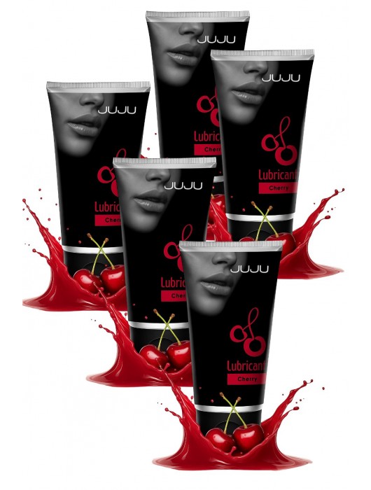 Набор из 5 съедобных лубрикантов JUJU со вкусом вишни - JuJu - купить с доставкой в Красногорске