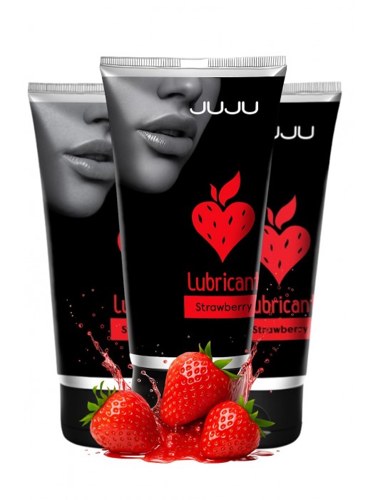 Набор из 3 съедобных лубрикантов JUJU со вкусом клубники - JuJu - купить с доставкой в Красногорске