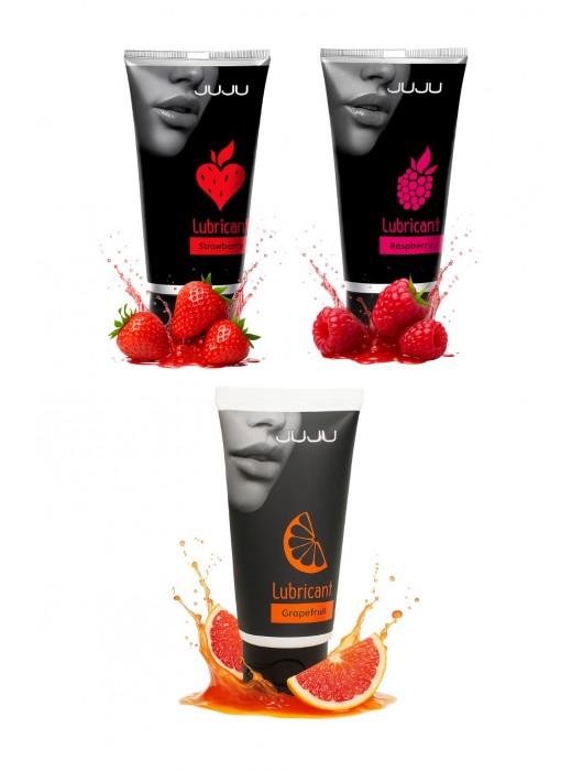 Набор из 3 съедобных лубрикантов JUJU (клубника, малина, грейпфрут) - JuJu - купить с доставкой в Красногорске