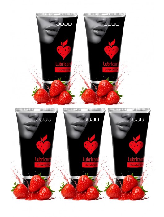 Набор из 5 съедобных лубрикантов JUJU со вкусом клубники - JuJu - купить с доставкой в Красногорске