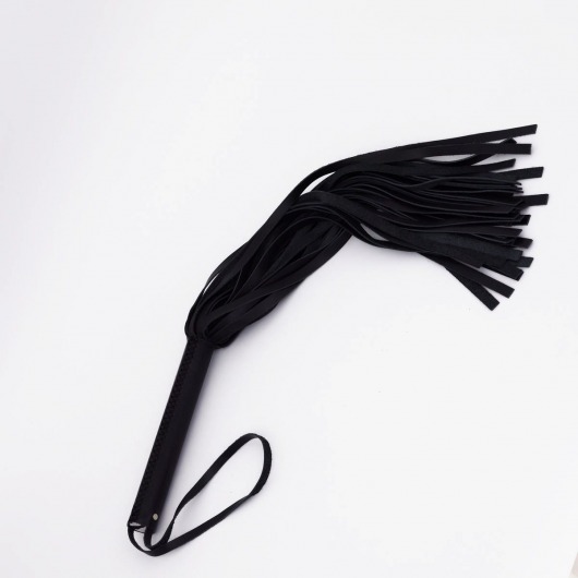 Черный кожаный флоггер - 45 см. - Crazy Handmade - купить с доставкой в Красногорске
