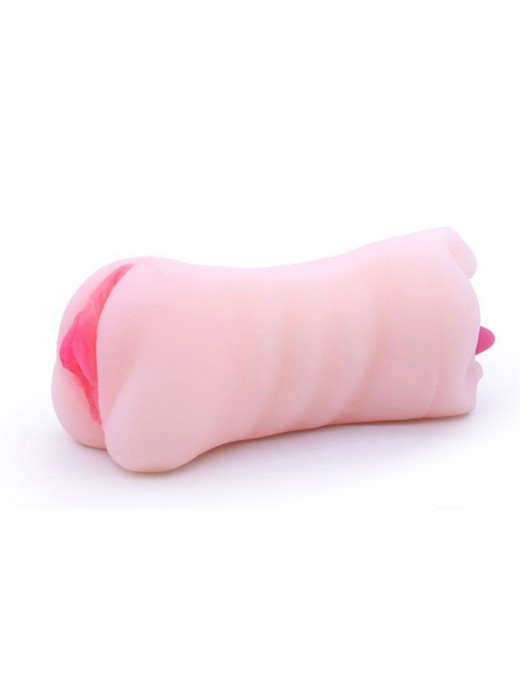 Телесный двусторонний мастурбатор - вагина и ротик - Boys of Toys - в Красногорске купить с доставкой