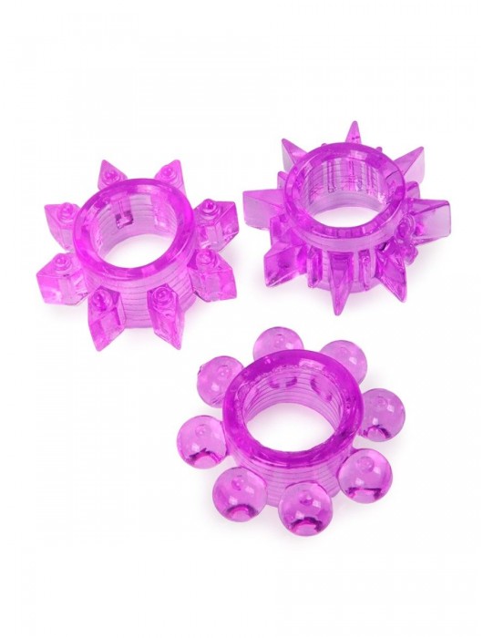 Набор из 3 лиловых эрекционных колец различной формы - Erowoman-Eroman - в Красногорске купить с доставкой