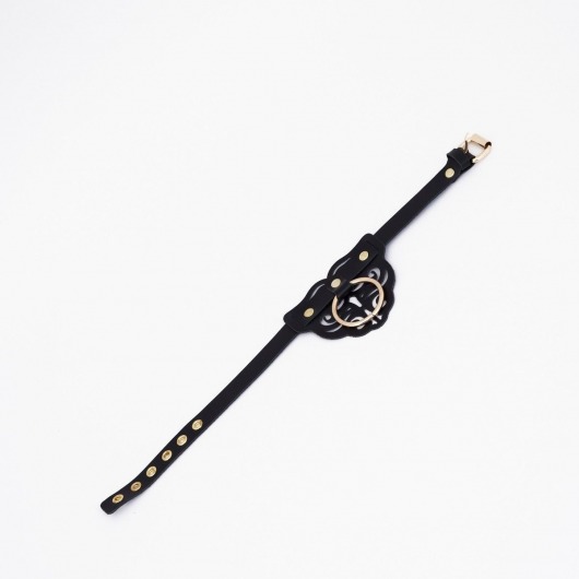 Черный чокер с клепками и золотистой фурнитурой - Crazy Handmade - купить с доставкой в Красногорске