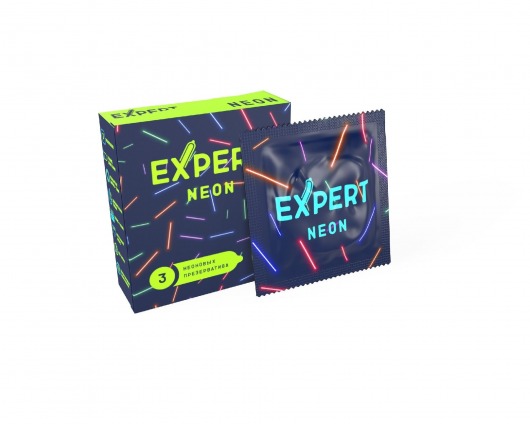 Светящиеся в темноте презервативы Expert Neon - 3 шт. - Expert - купить с доставкой в Красногорске