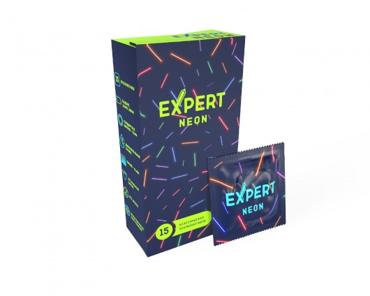 Светящиеся в темноте презервативы Expert Neon - 15 шт. - Expert - купить с доставкой в Красногорске