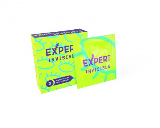 Ультратонкие презервативы Expert Invisible - 3 шт. - Expert - купить с доставкой в Красногорске