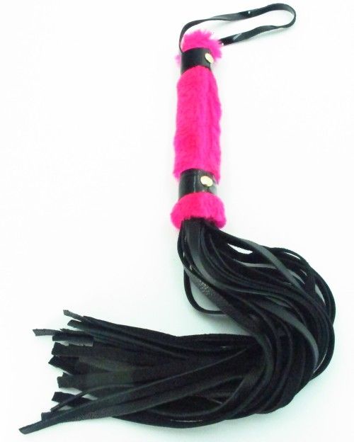 Нежная плеть с розовым мехом BDSM Light - 43 см. - БДСМ Арсенал - купить с доставкой в Красногорске