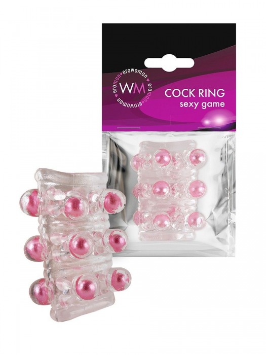 Прозрачная сквозная насадка на пенис с цветными шариками - Erowoman-Eroman - в Красногорске купить с доставкой