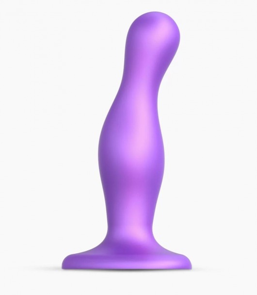 Фиолетовая насадка Strap-On-Me Dildo Plug Curvy size M - Strap-on-me - купить с доставкой в Красногорске