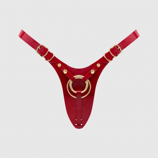 Красный пояс для фиксации насадок Strap-On-Me Leatherette Harness Fabulous - Strap-on-me - купить с доставкой в Красногорске