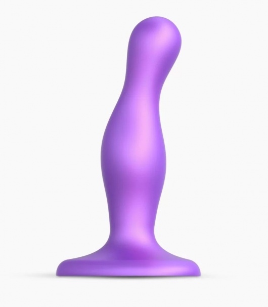 Фиолетовая насадка Strap-On-Me Dildo Plug Curvy size S - Strap-on-me - купить с доставкой в Красногорске