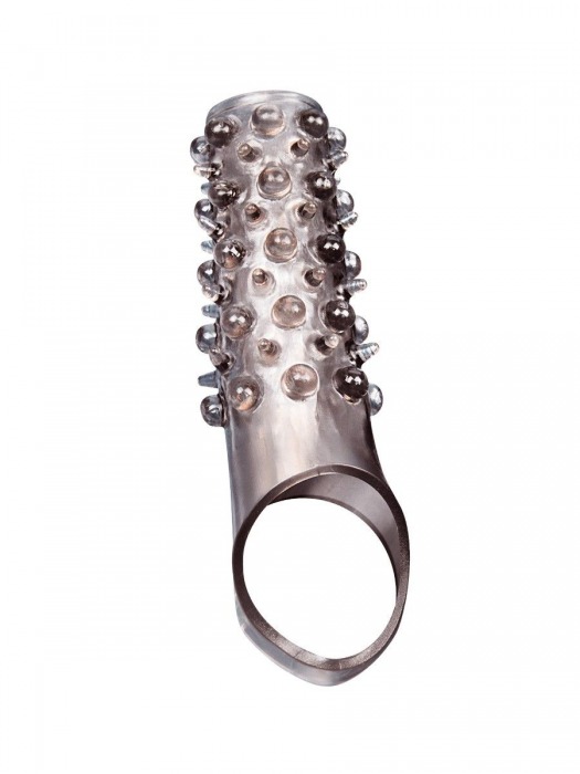 Дымчатая насадка на пенис с шипами и выпуклостями - 12 см. - Sex Expert - в Красногорске купить с доставкой