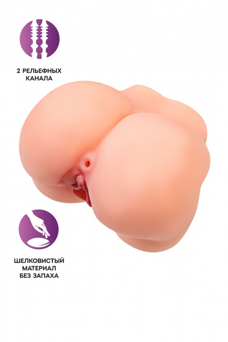 Реалистичный мастурбатор в форме попки с 2 любовными входами - No Name - в Красногорске купить с доставкой