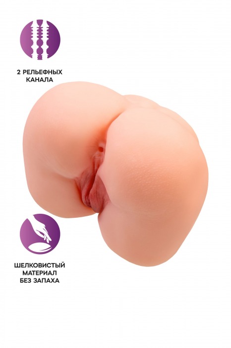Реалистичный мастурбатор-попка с 2 любовными входами - No Name - в Красногорске купить с доставкой
