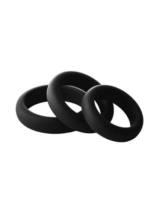 Набор из 3 черных эрекционных колец Smooth Silicone Cockring Pack - Dream Toys - в Красногорске купить с доставкой