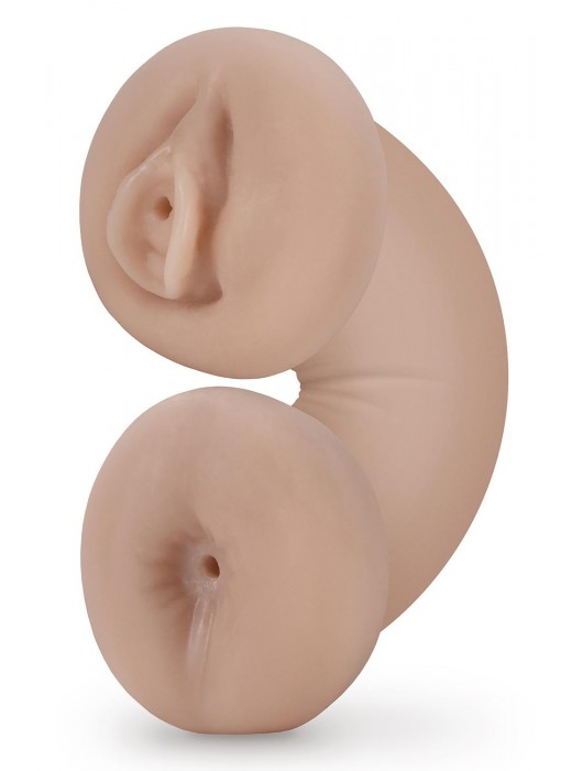 Телесный люминесцентный двусторонний мастурбатор Tasha - Blush Novelties - в Красногорске купить с доставкой