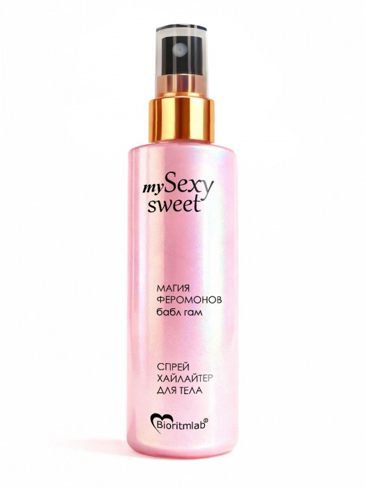 Спрей хайлайтер для тела Sexy Sweet с ароматом бабл-гам, шиммером и феромонами - 200 мл. -  - Магазин феромонов в Красногорске