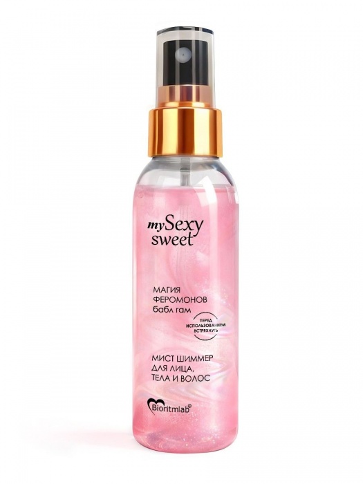 Мист для лица, тела и волос Sexy Sweet с ароматом бабл-гам, шиммером и феромонами - 95 мл. -  - Магазин феромонов в Красногорске