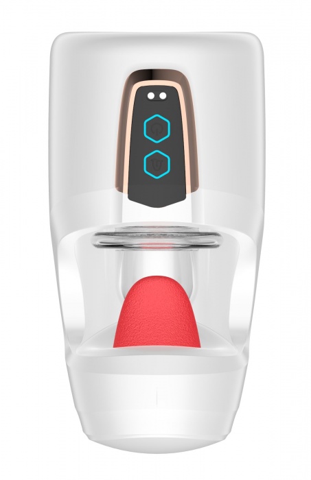 Белый мастурбатор с язычком и возвратно-поступательными движениями - Secwell - в Красногорске купить с доставкой