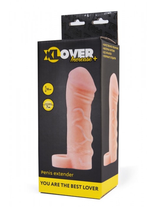 Фаллическая удлиняющая насадка с кольцом для фиксации - 16 см. - ToyFa - в Красногорске купить с доставкой