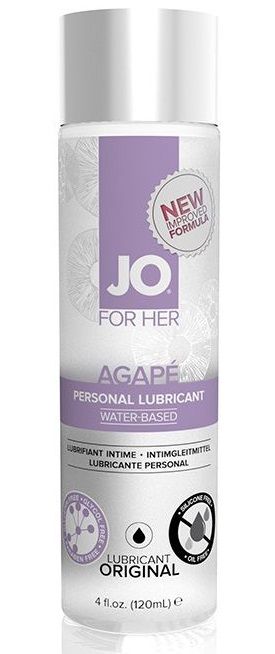 Женский лубрикант на водной основе JO AGAPE LUBRICANT ORIGINAL - 120 мл. - System JO - купить с доставкой в Красногорске