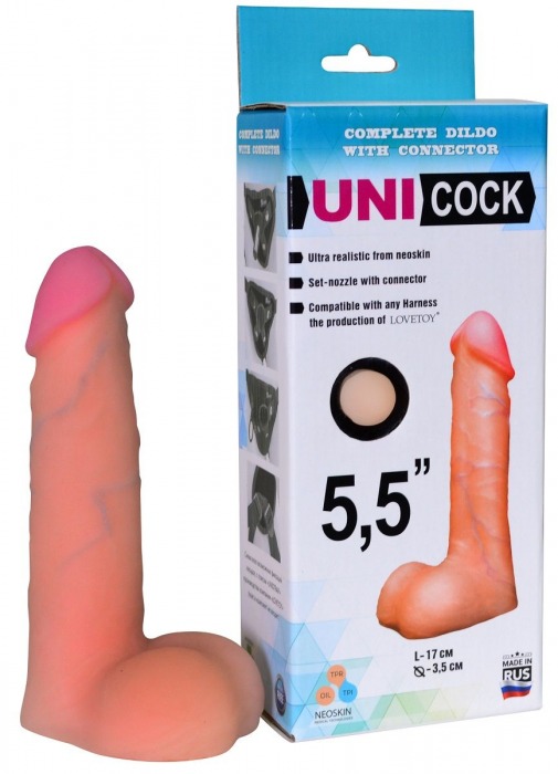 Фаллическая насадка Харнесс UNICOCK 5,5  - 17 см. - LOVETOY (А-Полимер) - купить с доставкой в Красногорске