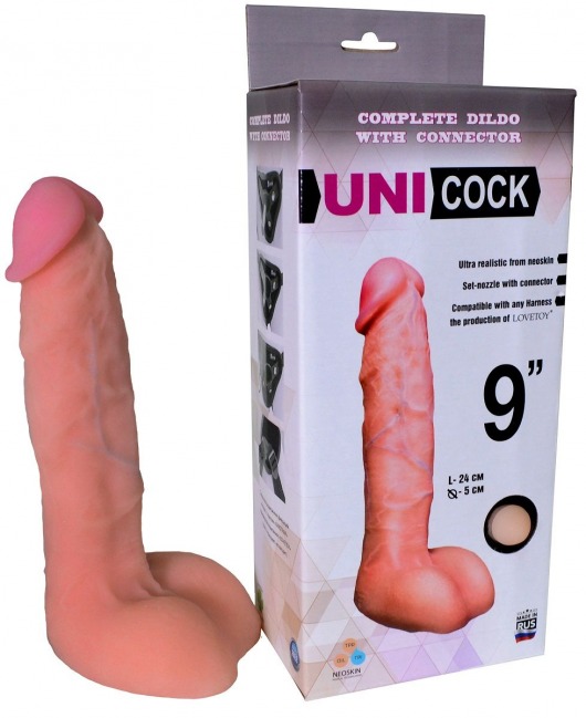 Фаллическая насадка Харнесс UNICOCK 9  - 24 см. - LOVETOY (А-Полимер) - купить с доставкой в Красногорске