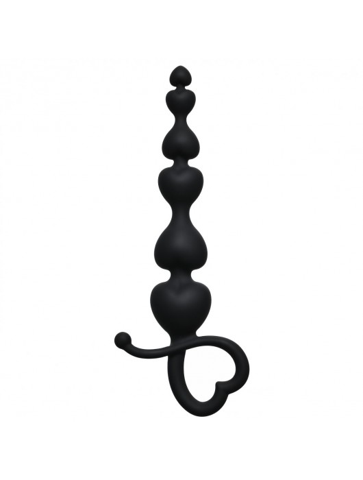Чёрная анальная цепочка Begginers Beads - 18 см. - Lola Games