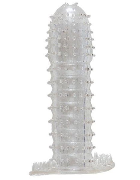 Гелевая прозрачная насадка c шипами - 12 см. - Toyfa Basic - в Красногорске купить с доставкой