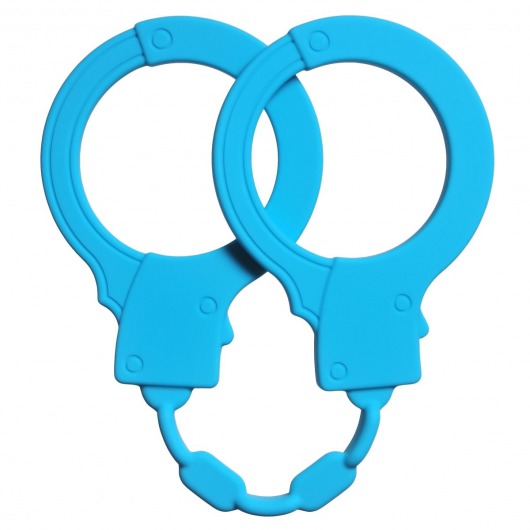Голубые силиконовые наручники Stretchy Cuffs Turquoise - Lola Games - купить с доставкой в Красногорске