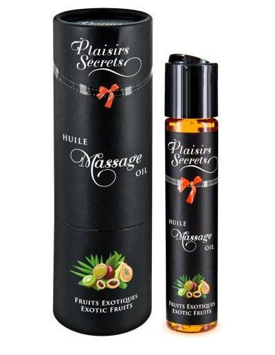 Массажное масло с ароматом экзотических фруктов Huile de Massage Gourmande Fruits Exotiques - 59 мл. - Plaisir Secret - купить с доставкой в Красногорске