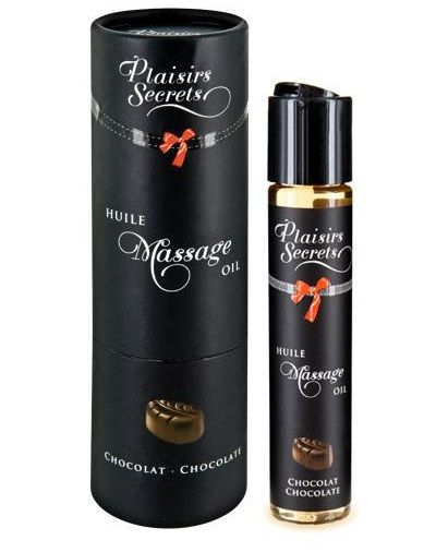 Массажное масло с ароматом шоколада Huile de Massage Gourmande Chocolat - 59 мл. - Plaisir Secret - купить с доставкой в Красногорске