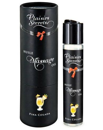 Массажное масло с ароматом пина колады Huile de Massage Gourmande Pina Colada - 59 мл. - Plaisir Secret - купить с доставкой в Красногорске